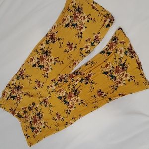 Mustard Floral Capris | S